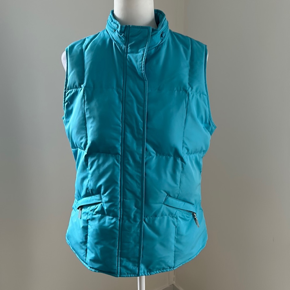 Talbots Light Blue Down Puffer Vest sz M